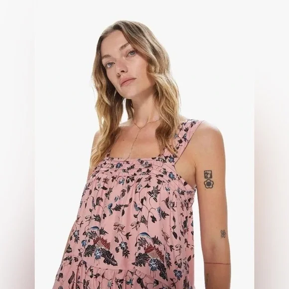 ‼️RARE‼️🎸Natalie Martin🎸🔥NWT🔥Jasmine Dress - Lotus Print in Champagne Pink— S - Picture 3 of 10